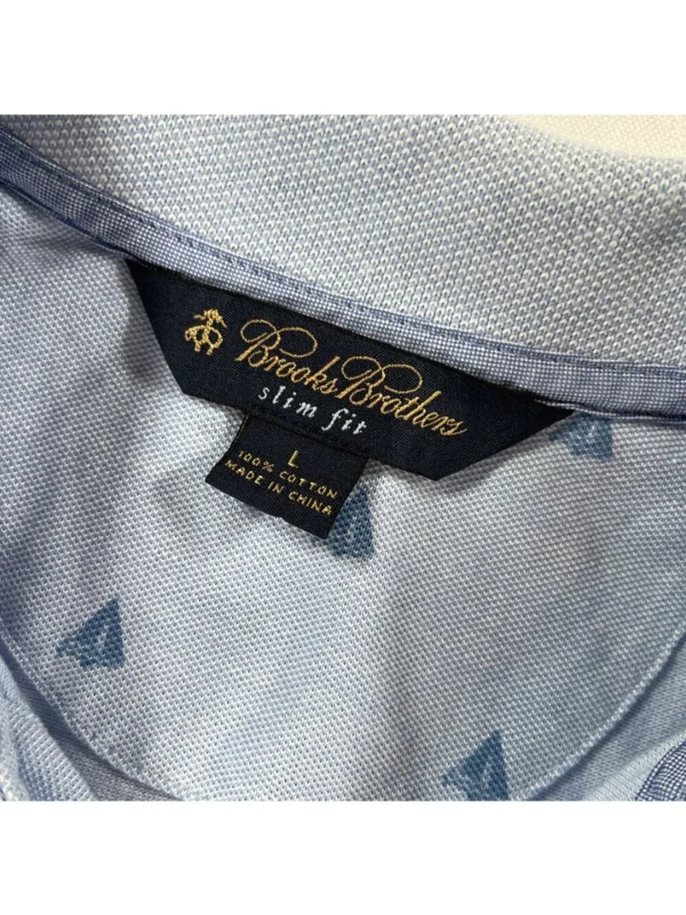 Brooks Brothers Men’s Sailboat Slim Fit Polo 100% Cotton Shirt Blue • Large